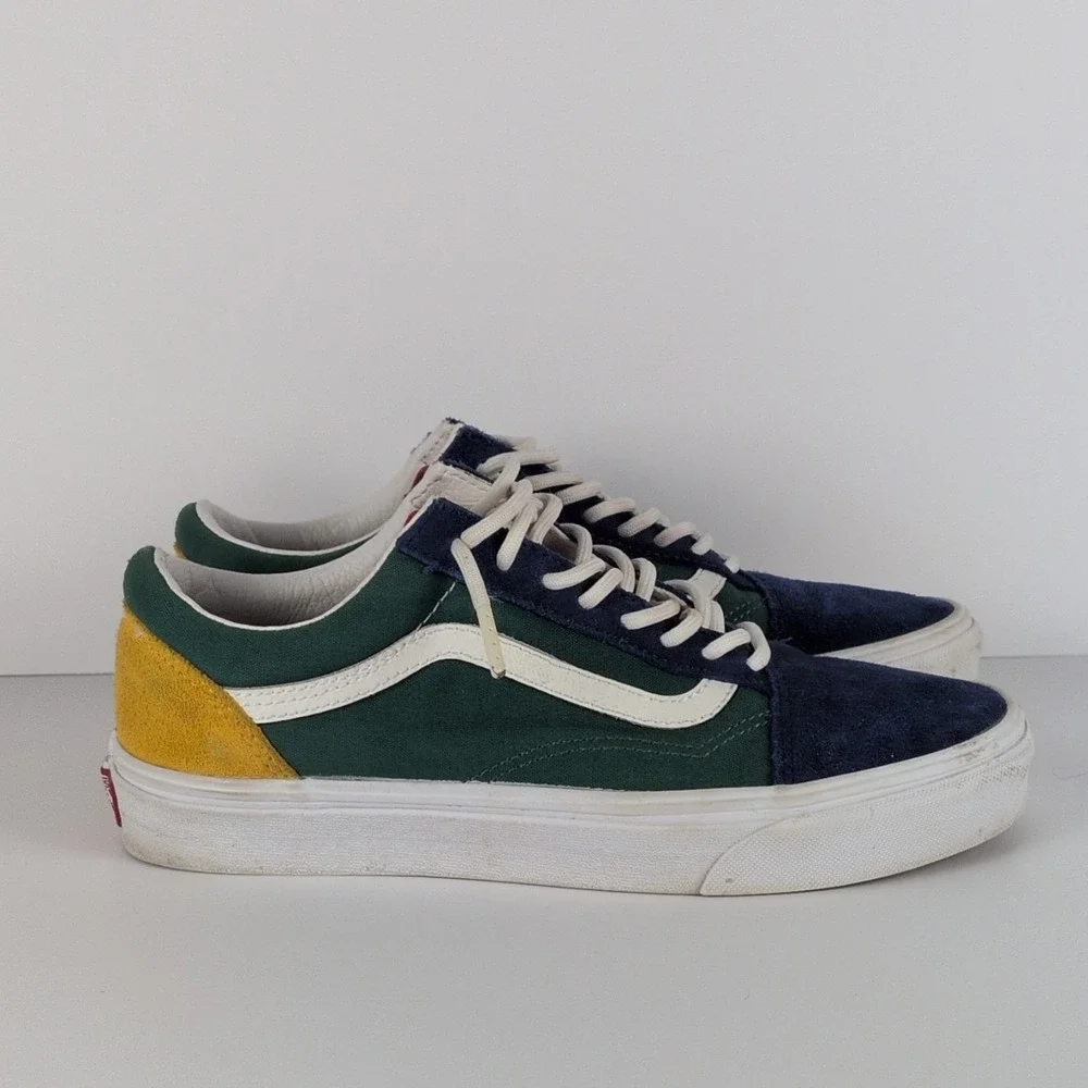 Vans Colorful Suede Shoes Sneakers Mens 8 Womens 9.5 Blue Green Red Yellow